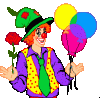 clown mit vogelballons.gif